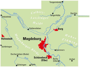 Blattschnitt Fahrradkarte Magdeburg ADFC Regionalkarte